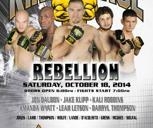 King of the Cage Returns to Lake of the Torches Resort Casino on October 18 for “REBELLION”