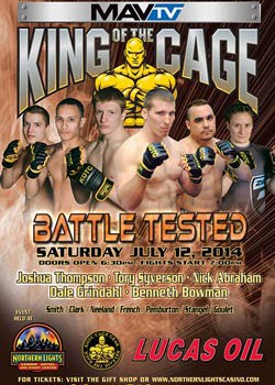 King of the Cage Presents “Battle Tested” at Northern Lights Casino on July 12