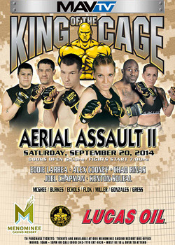 King of the Cage Returns to Menominee Casino Resort on September 20 for “AERIAL ASSAULT II”