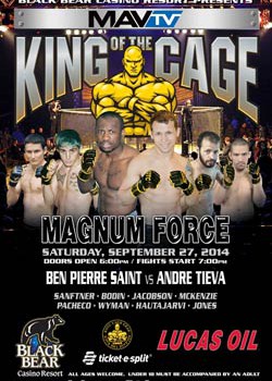 King of the Cage Debuts at Black Bear Casino on September 27th for “Magnum Force”