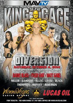 King of the Cage Debuts at WinnaVegas Casino Resort on October 4th for “Diversion”