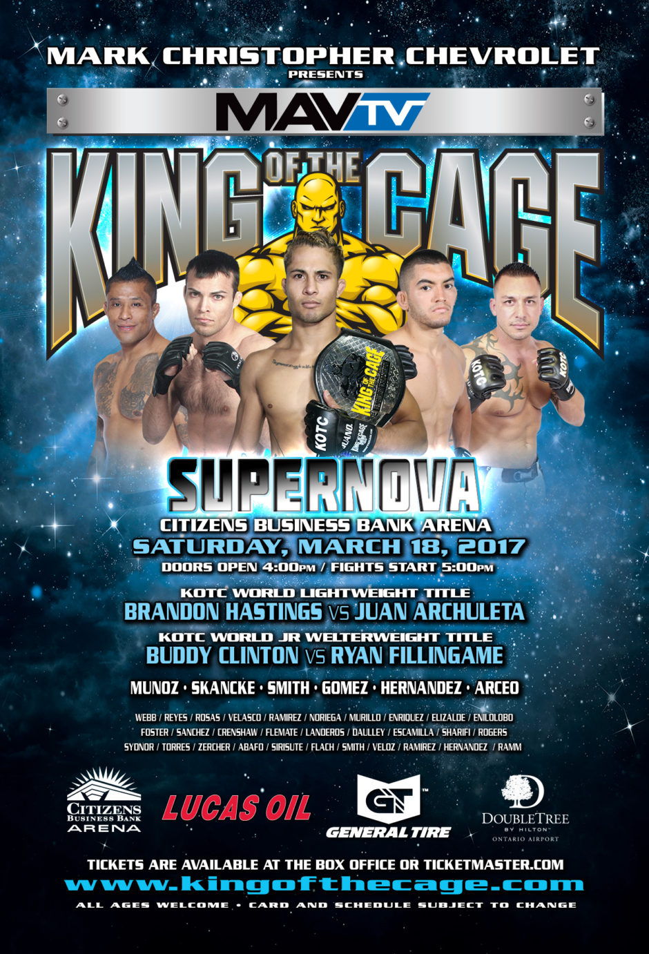 King of the Cage Returns to Citizens Business Bank Arena on March 18