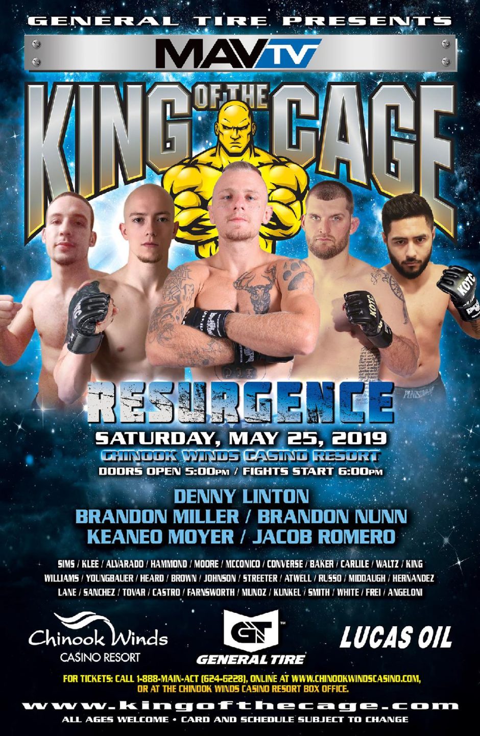 King of the Cage Returns to Chinook Winds Casino Resort on May 25 for